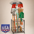 Garden Tool Storage Rack Holds 35 Yard Tools Metal Organizer w Hooks