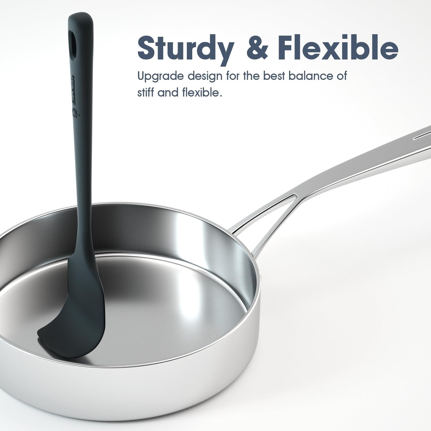 ChefAide 5PC Silicone Spatula Set Heat Resistant 600°F Nonstick Safe