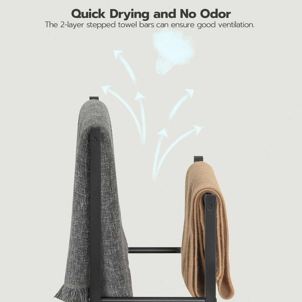 Free Standing Towel Rack for Bathroom 2 Tier Blanket Rk 16.5" L x 9.4" W x 31.5"