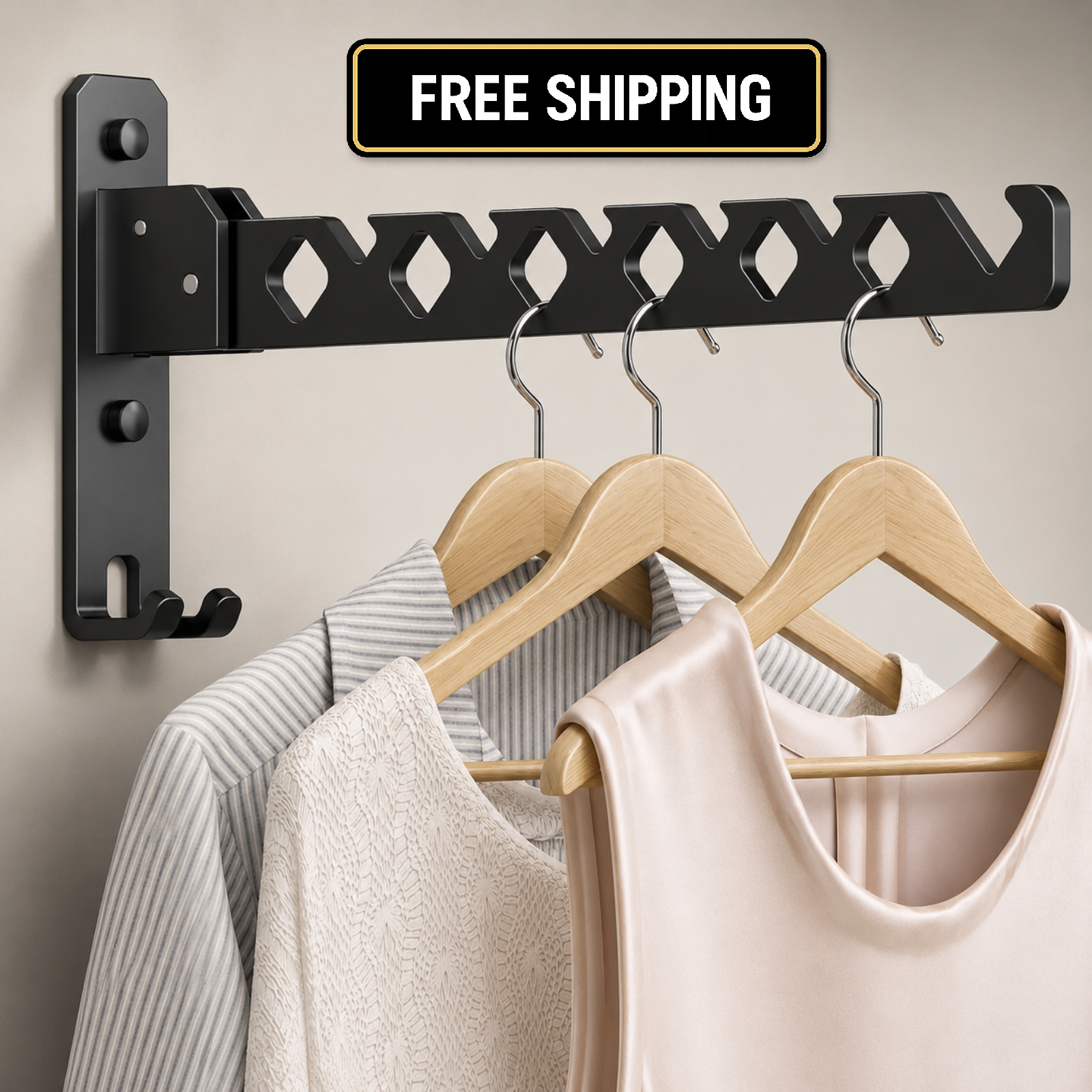 Wall Mounted Clothes Drying Rack, Wall Clothes Hanger Foldable, Laundry Hanger.