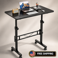 Adjustable Standing Desk Rolling Compact Sit Stand Workstation Small Space