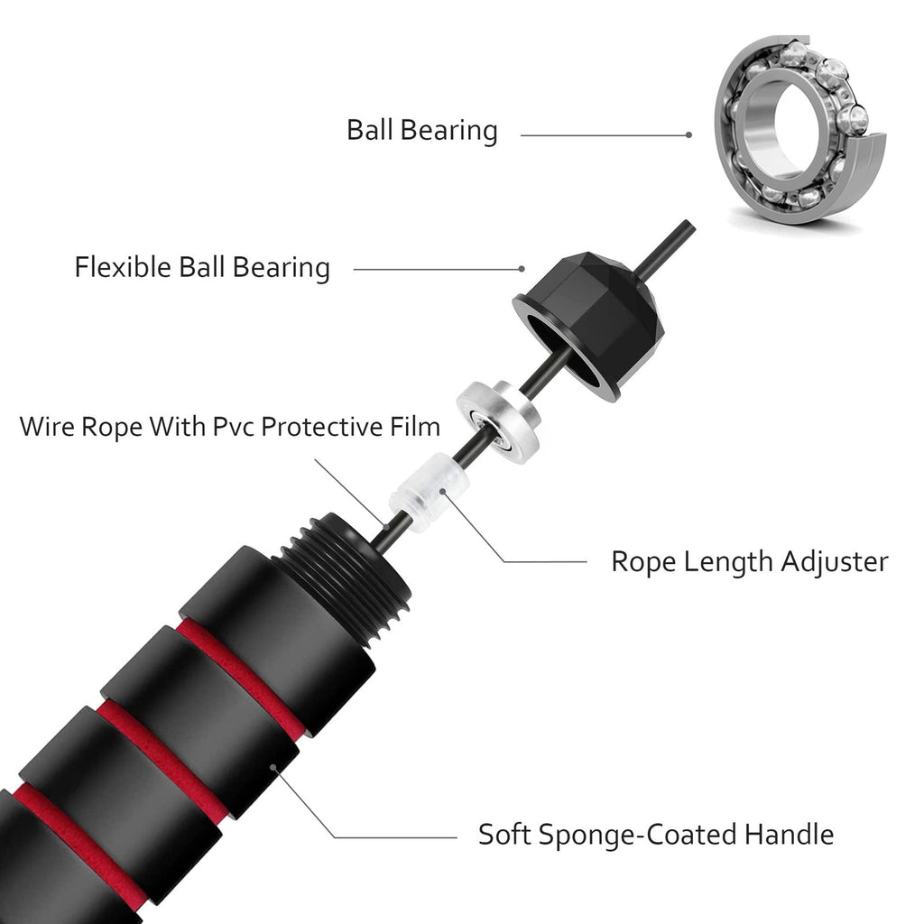 Adjustable Jump Rope Speed Fitness Skipping Rope Ball Bearing Cable
