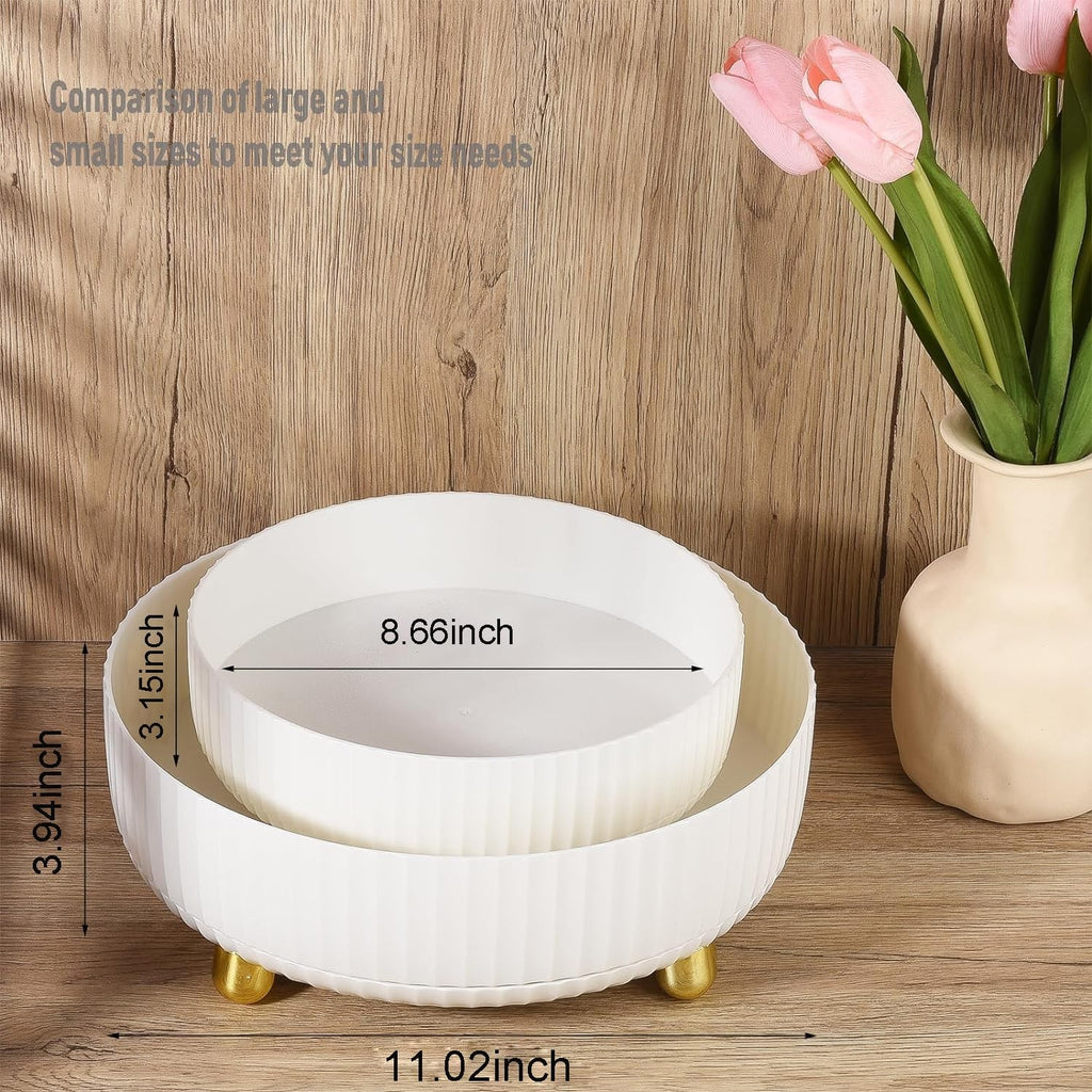 Anyoifax Makeup Perfume Organizer Tray 360 Degree Rotating Lazy Susan Skincare