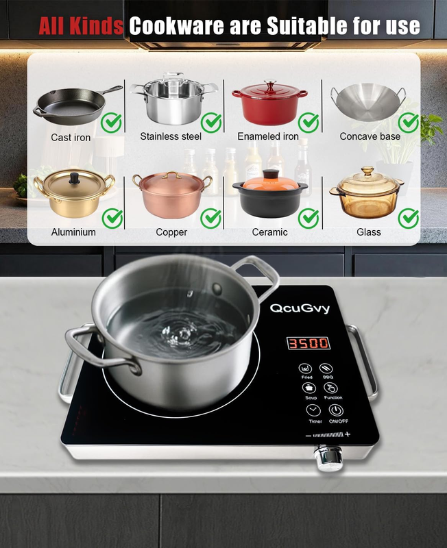 Portable Infrared Burner 3500 Electric Burner with 3 Hour Timer-Electric Hot Pit