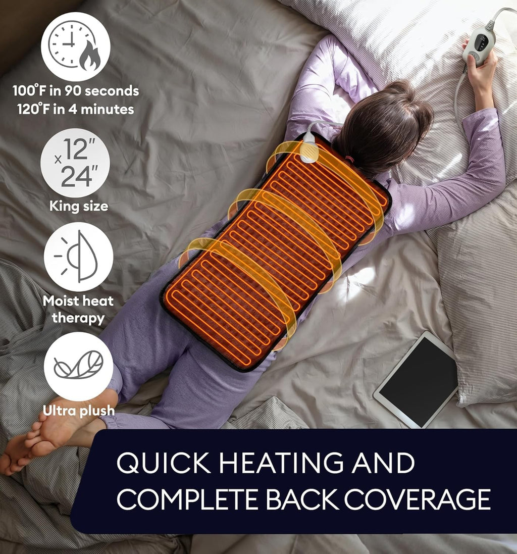 GENIANI Heating Pad Fast Heat Microplush Back Neck Shoulder Comfort