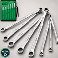 SWANLAKE 8-Pc Extra Long Double Box-End Wrench Set Metric 8-24mm CR-V Steel