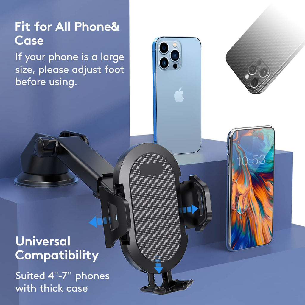 Car Phone Mount Dashboard Windshield Strong Suction Adjustable Fits All Phones