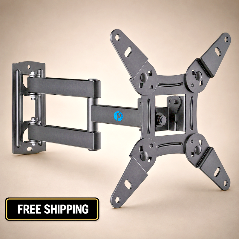 Pipishell Full Motion TV Wall Mount for Echo Show 21/15 and 13-43 Inch Flat Curv