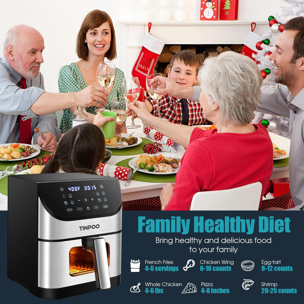 6.2QT Air Fryer Large Capacity 1500W Digital Oven Nonstick Basket Cooker