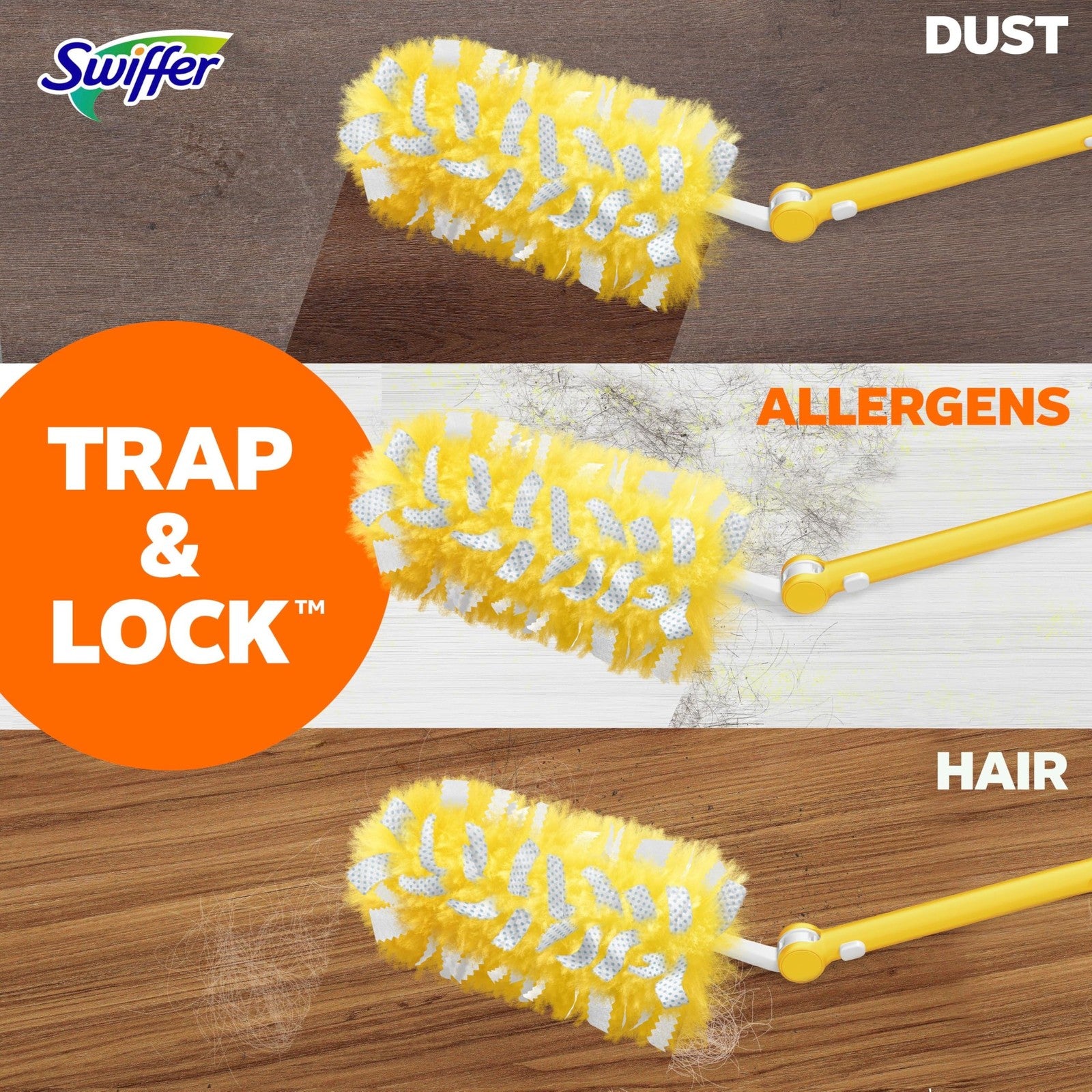 Swiffer Duster Kit with 3 ft Extendable Handle, Heavy Duty Dusting Starter Kit.