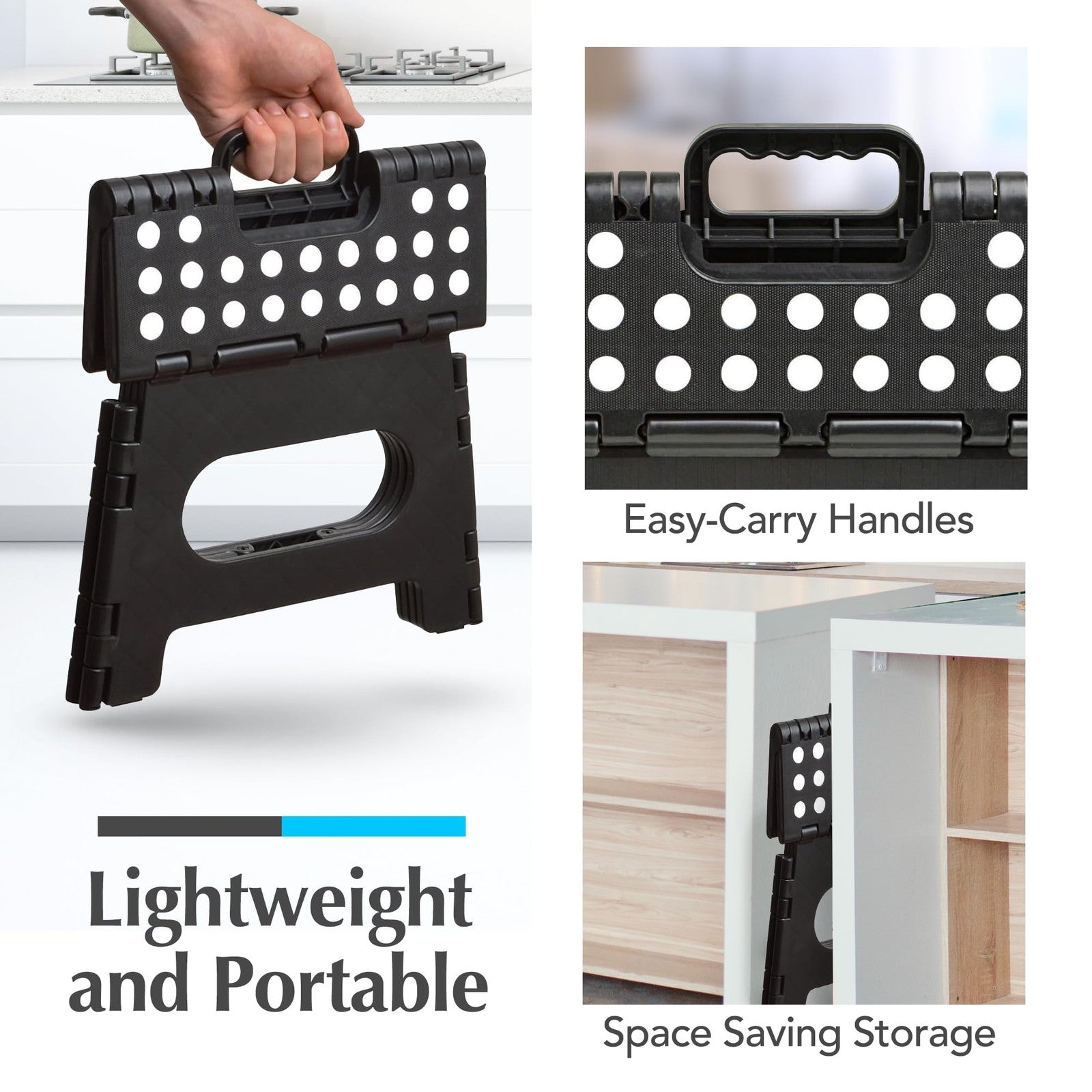 Handy Laundry Folding Step Stool  Sturdy and Collapsible Stool to Support Adults