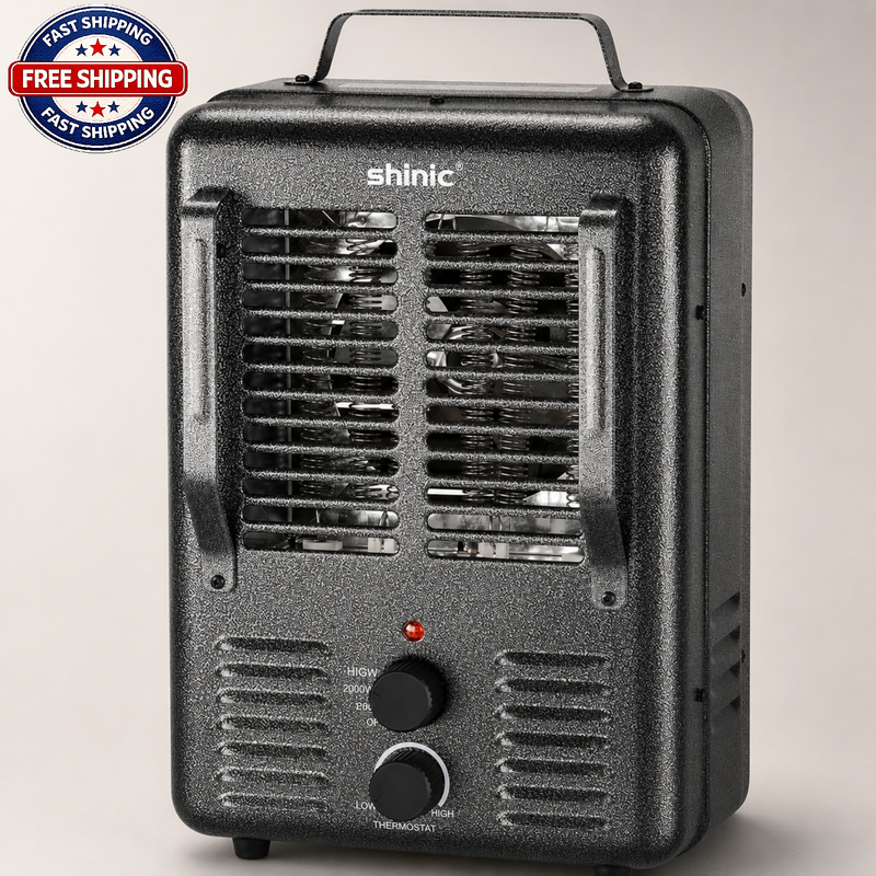 Shinic Space Heater,1500W Milkhouse Heater with Thermostat, Stay Cool Durable