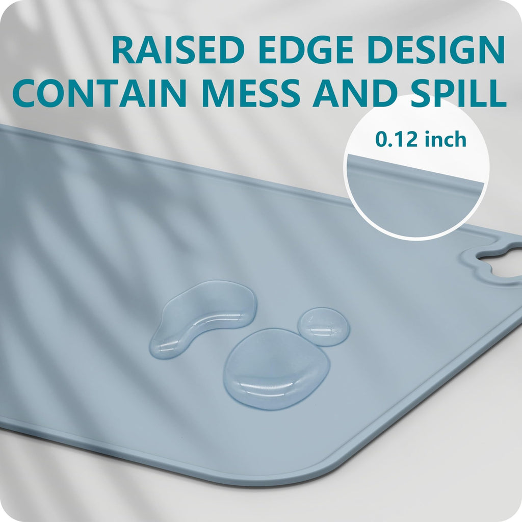 3 Pack Silicone Toddler Placemats Non-Slip BPA Free 14.7x11 Kids Dining Mats