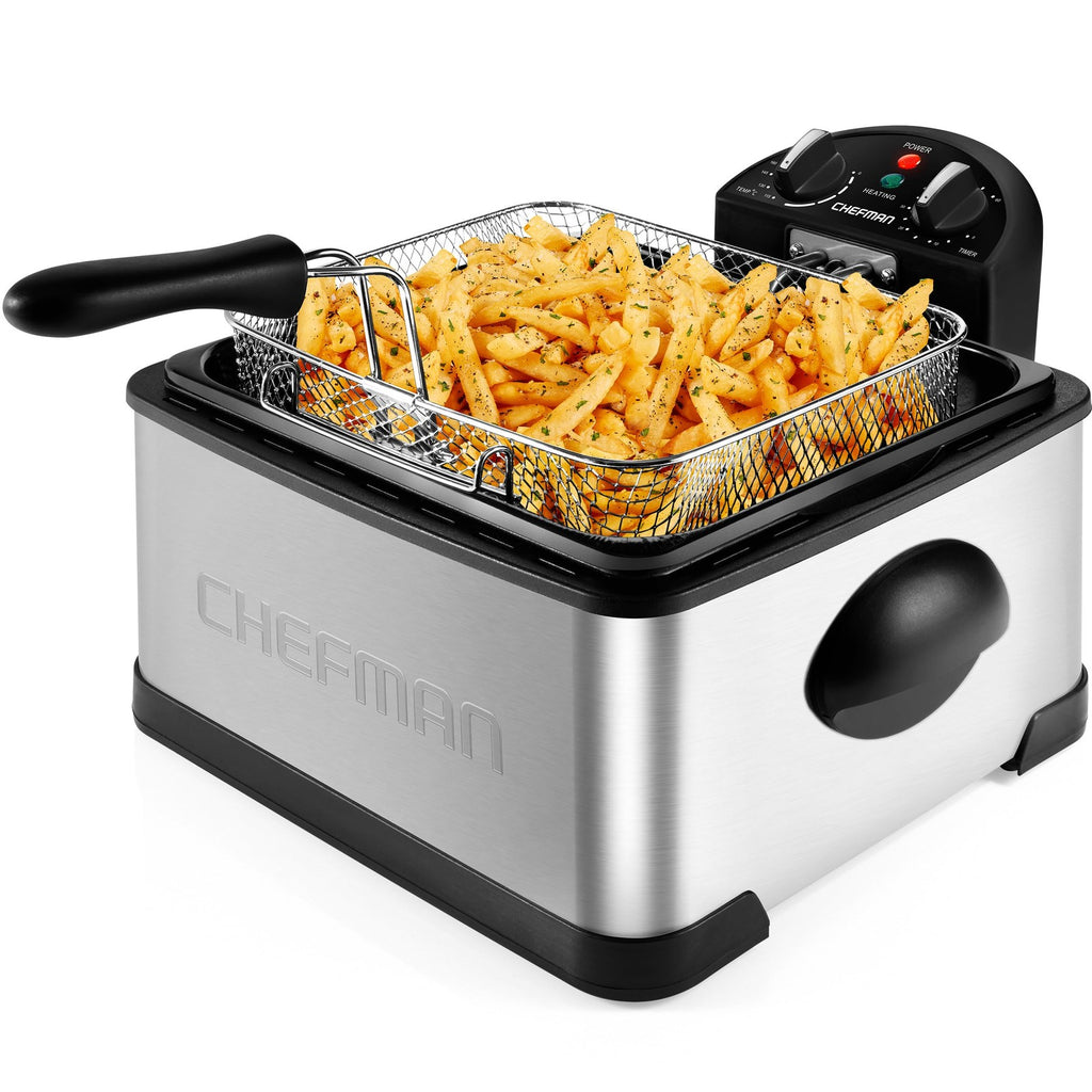 Deep Fryer XL 4.5L Stainless Steel Adjustable Temp Timer Family Cooking Kitchen