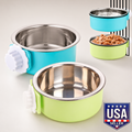 Tfwadmx Crate Dog Bowl Cat Removable Stainless Steel Food and Water Hang Feeder