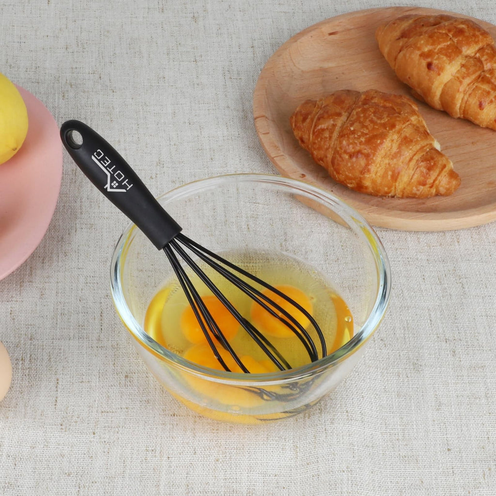 HOTEC 4PC Silicone Whisk Set Heat Resistant Nonstick Safe Kitchen Tools