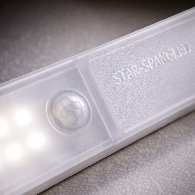 STAR-SPANGLED Motion Sensor LED Under Cabinet Light Rechargeable Magnetic 2 Pack
