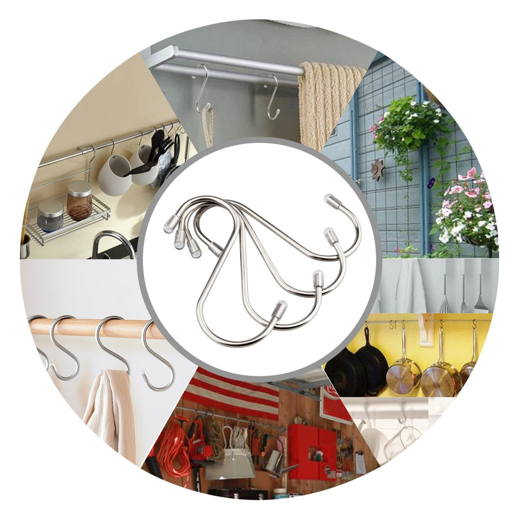 20 Pack 3.4" S Shaped Hooks Stainless Steel Metal Hanging Hooks for Kitchen