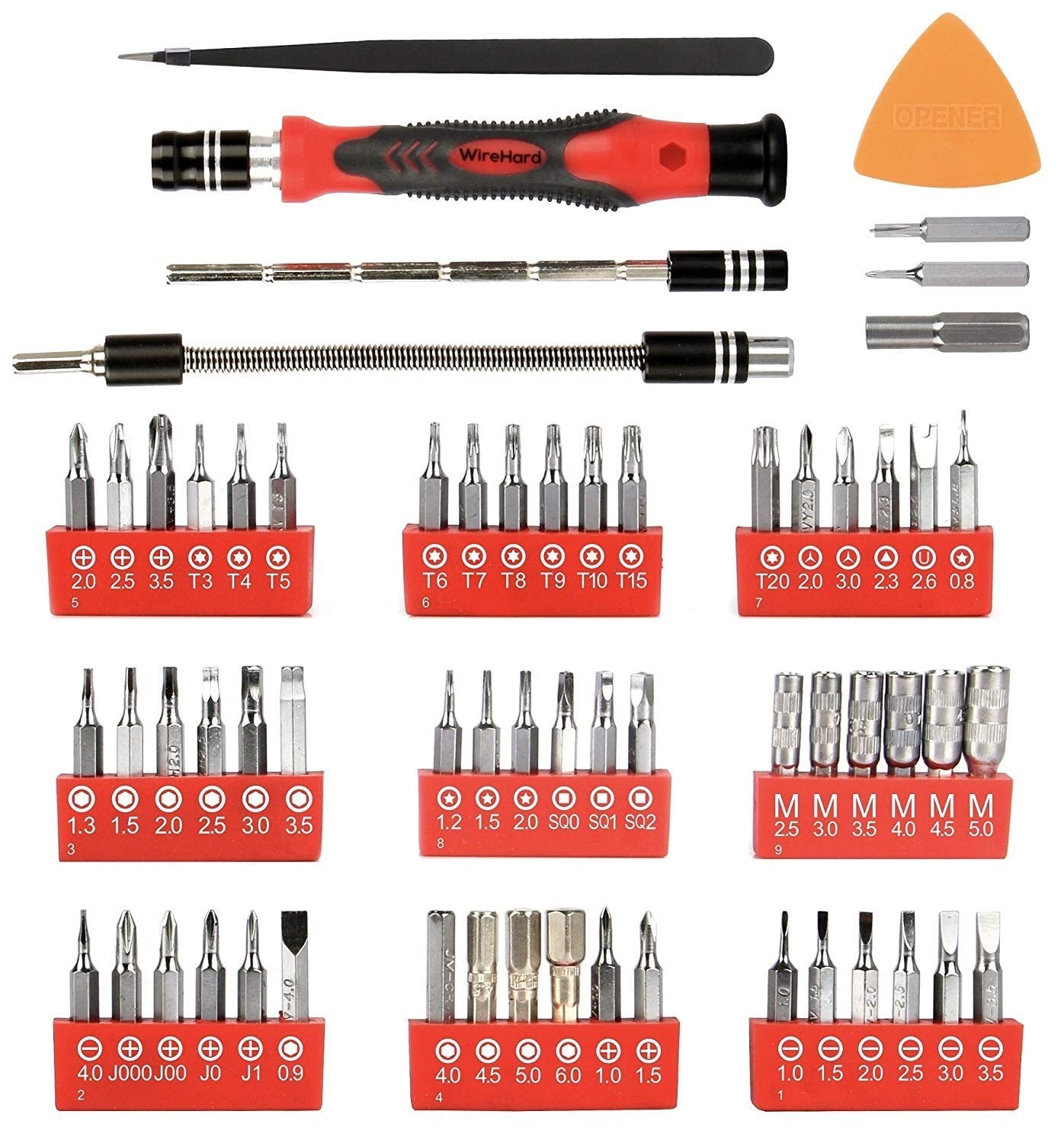 WIREHARD 62 in 1 Precision Screwdriver Set Magnetic Repair Tool Kit with Triwing