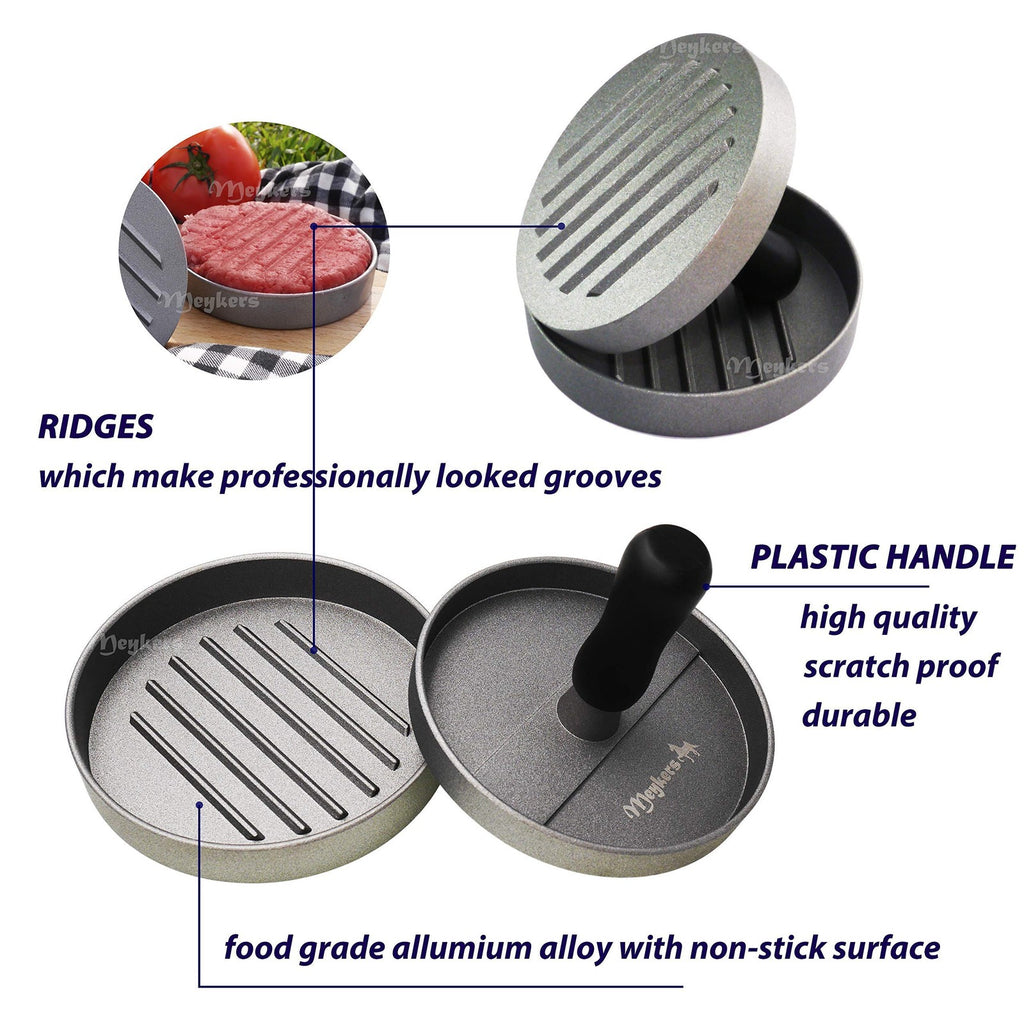 4.5" Hamburger Press Patty Maker w/150 Patty Papers Nonstick Burger Mold BPA