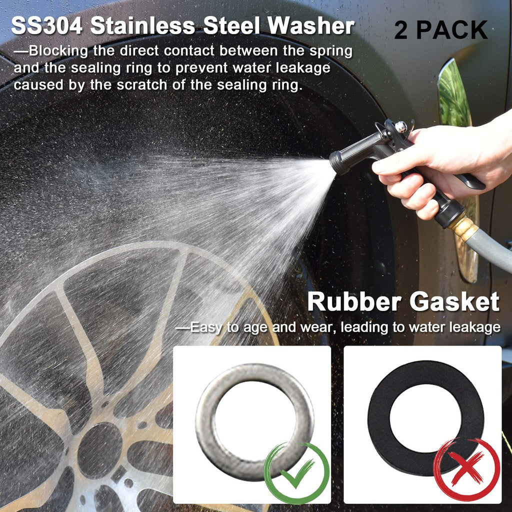 2 Pack Pistol Grip Garden Hose Nozzle High Pressure Adjustable Water Sprayer