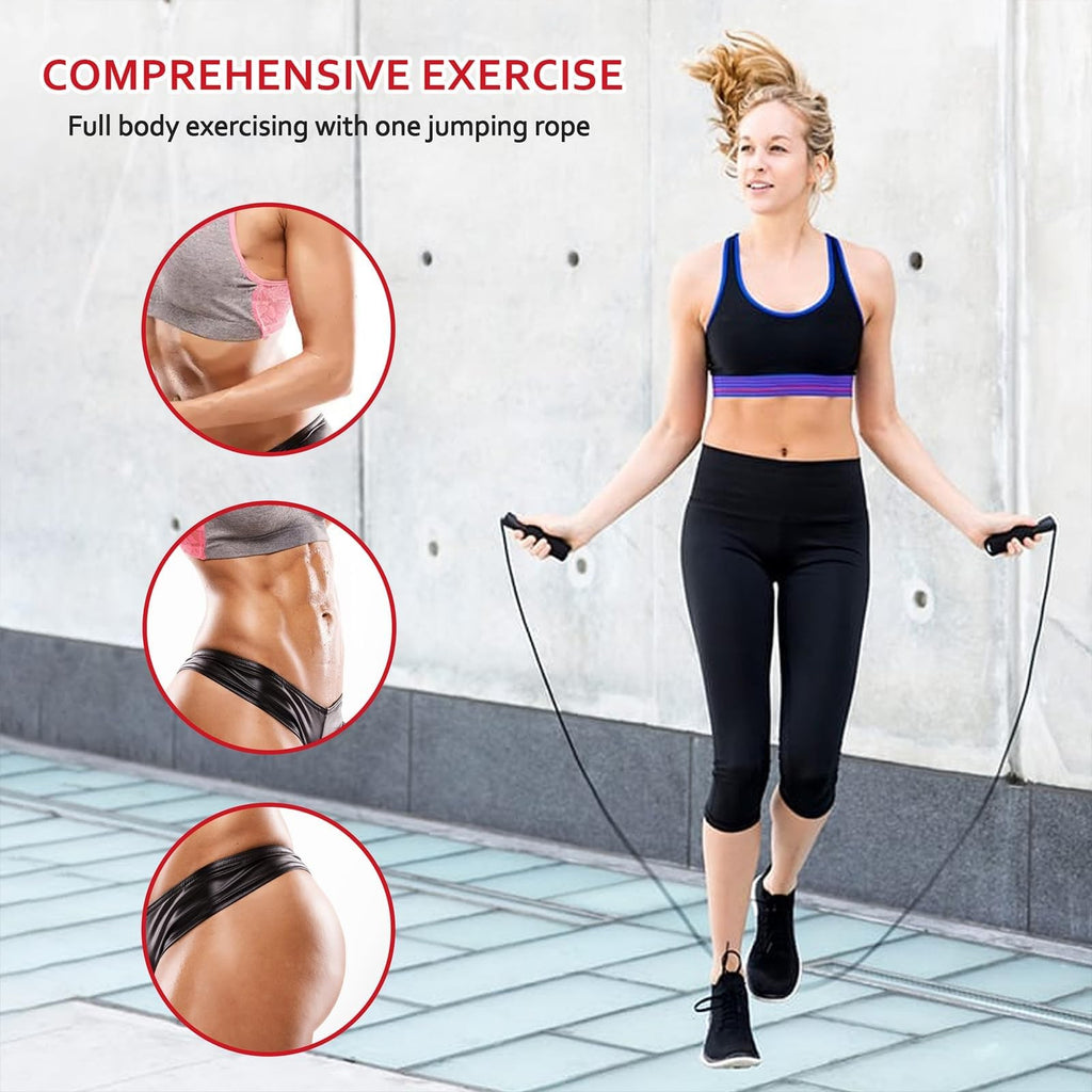 Adjustable Jump Rope Speed Fitness Skipping Rope Ball Bearing Cable