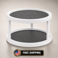 Copco 2-Tier 12" Non-Skid Turntable Lazy Susan Organizer White/Gray 1 Pack