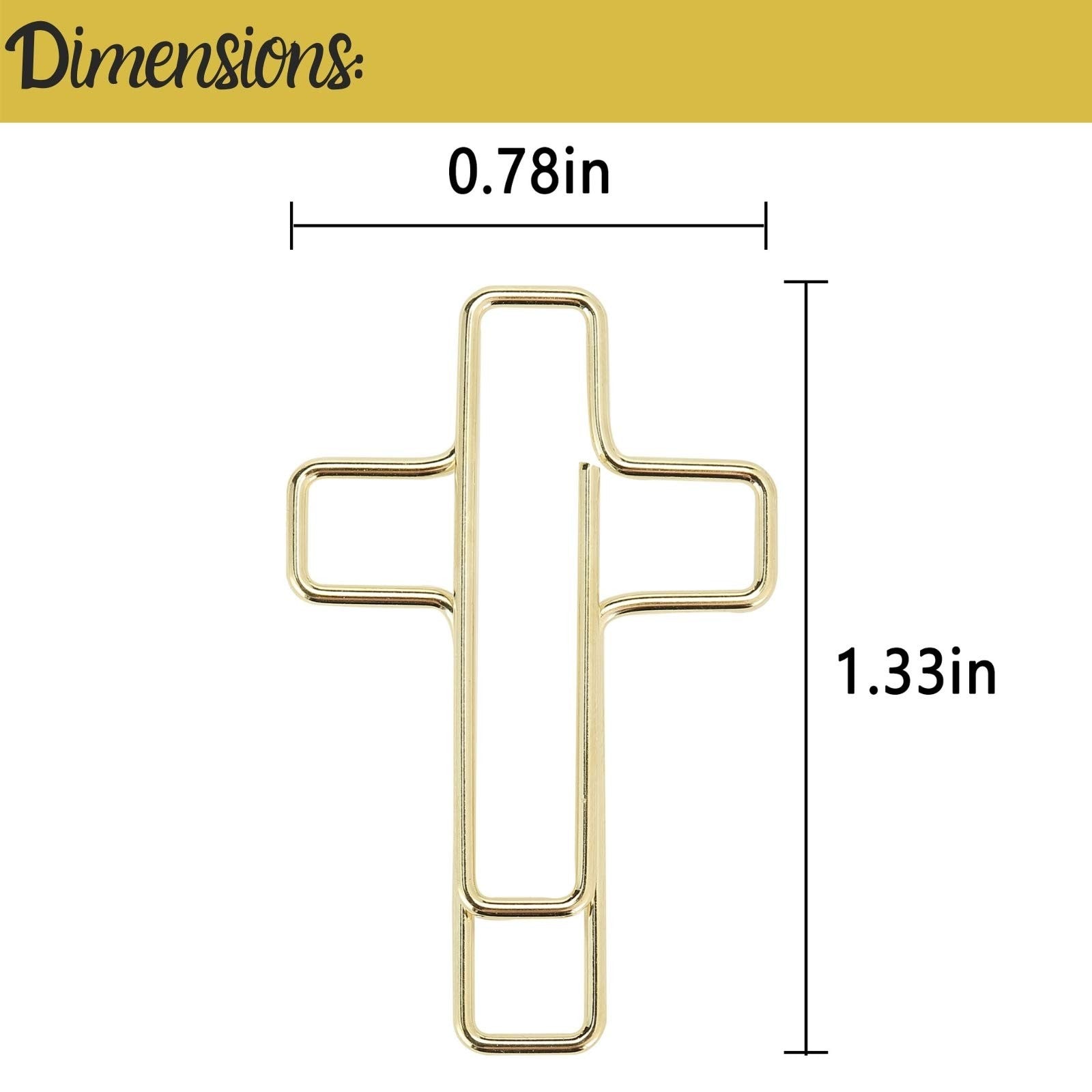 Mr Pen- Cross Paper Clips Gold Rose Stainless Christian Bookmark Office Home Use