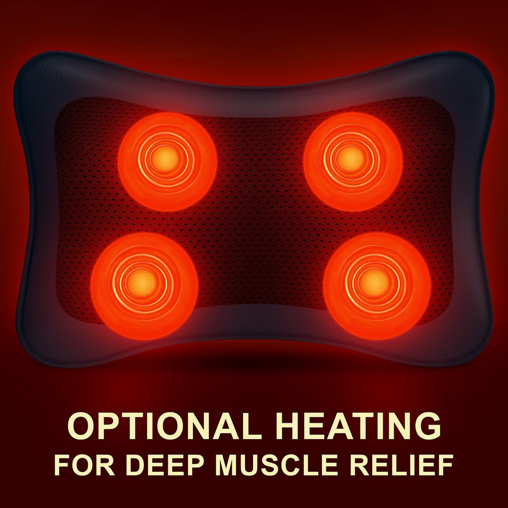 Shiatsu Back Neck Massager with Heat Deep Tissue Pain Relief Relaxation Home Car