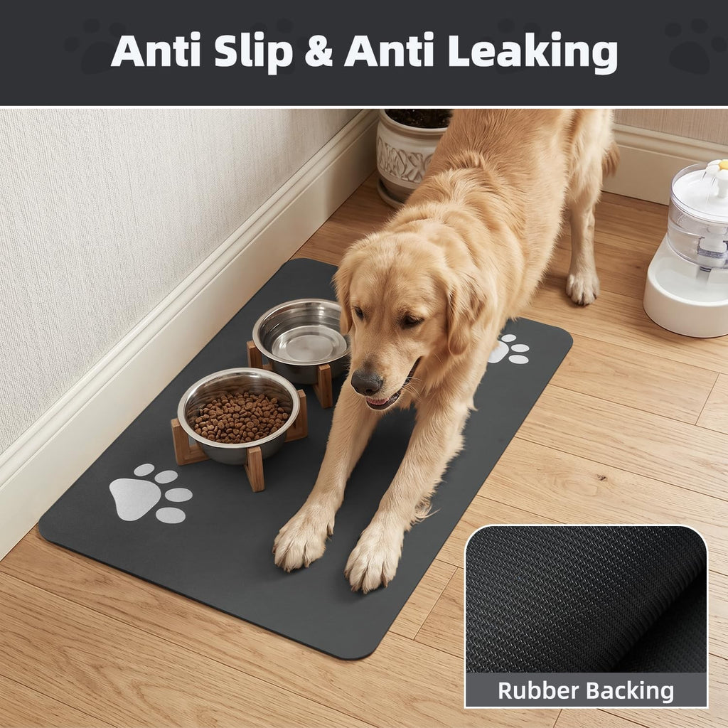 PADOOR Absorbent Pet Feeding Mat for Dog Food Water Bowl Quick Dry Easy Clean