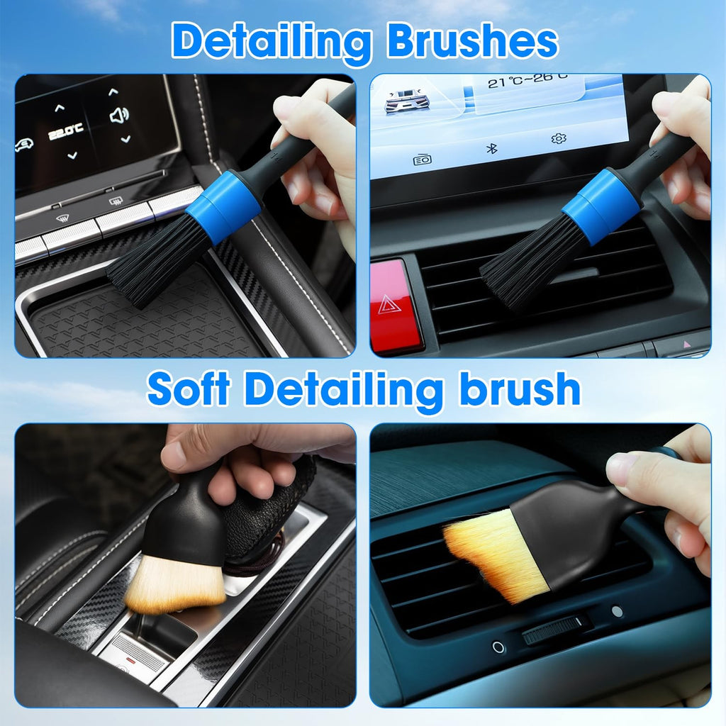 Car Windshield Cleaner Tool Kit Extendable Handle 3 Pads Auto Glass Cleaner