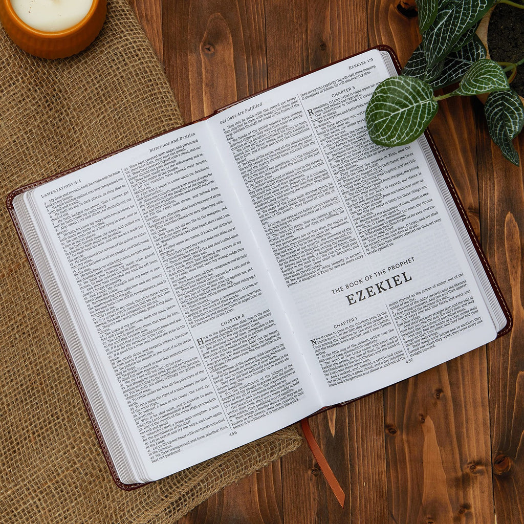 JV Holy Bible Comfort Print Black Leather Look Church Study Gift Edition