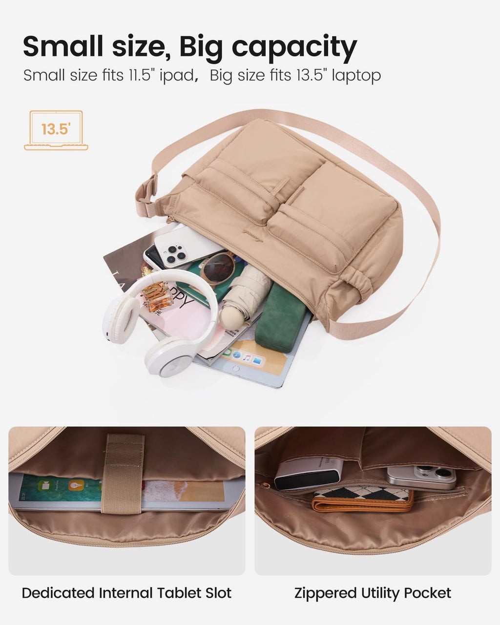 LOVEVOOK Puffy Crossbody Bags for Women Small Hobo Purse and Messenger Handbags