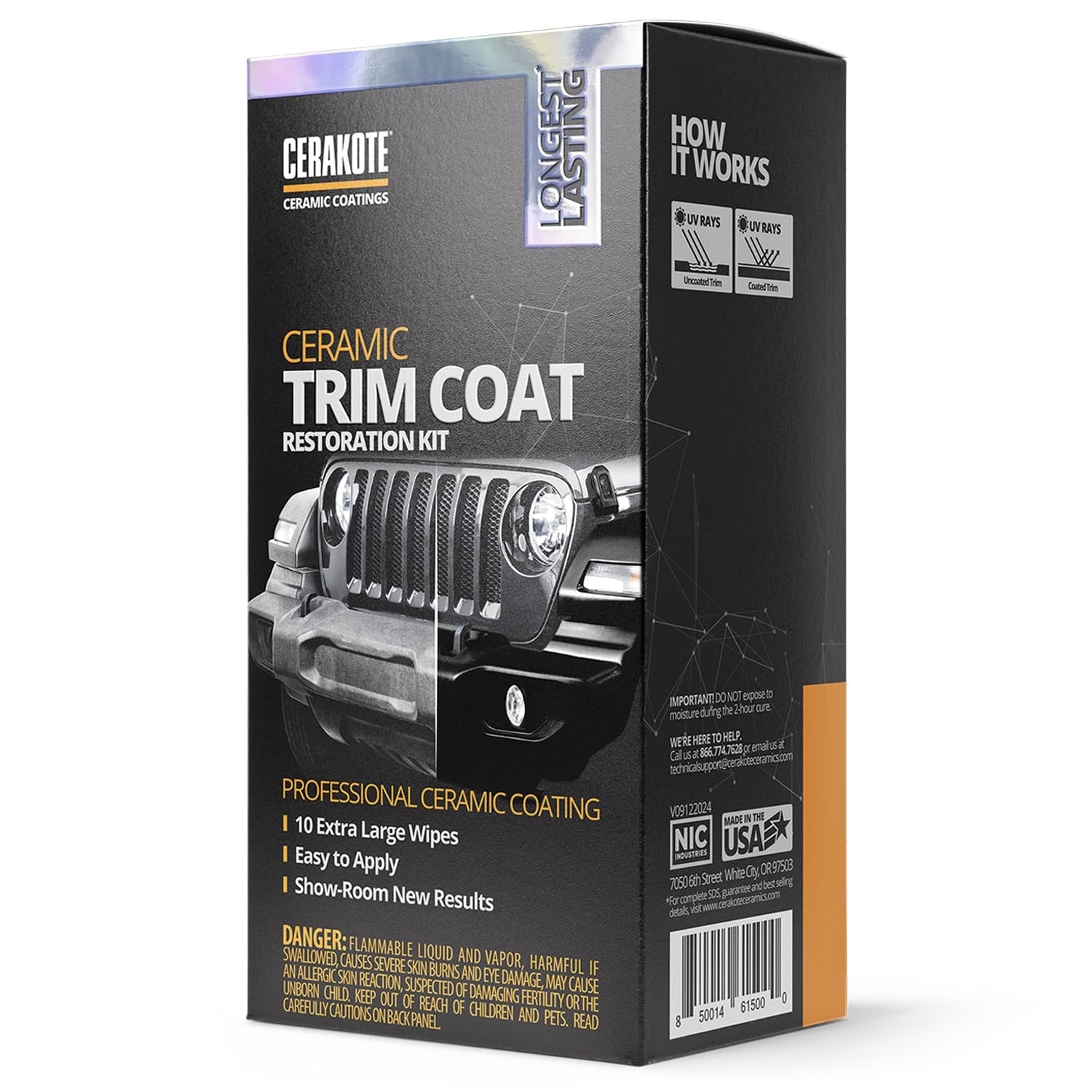 CERAKOTE Ceramic Trim Coat Kit Plastic Trim Restorer 200+ Washes Ceramic Coating