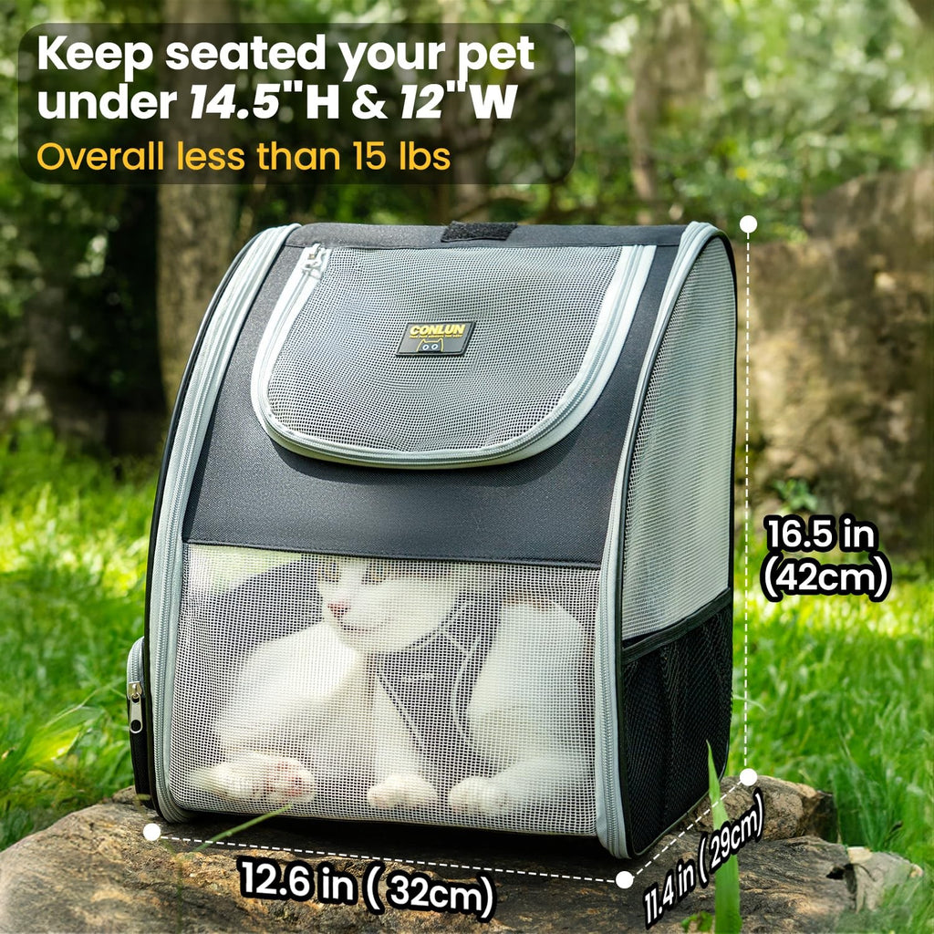 Conlun Cat Backpack Carrier Up to 15lbs Foldable 3 Mesh Travel Hiking
