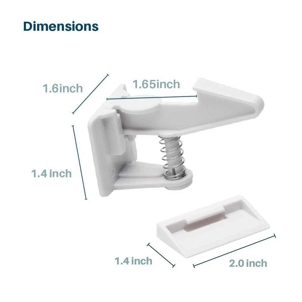 8 Pack Baby Proof Cabinet Locks Standard Length 3M Adhesive No Drill Latches
