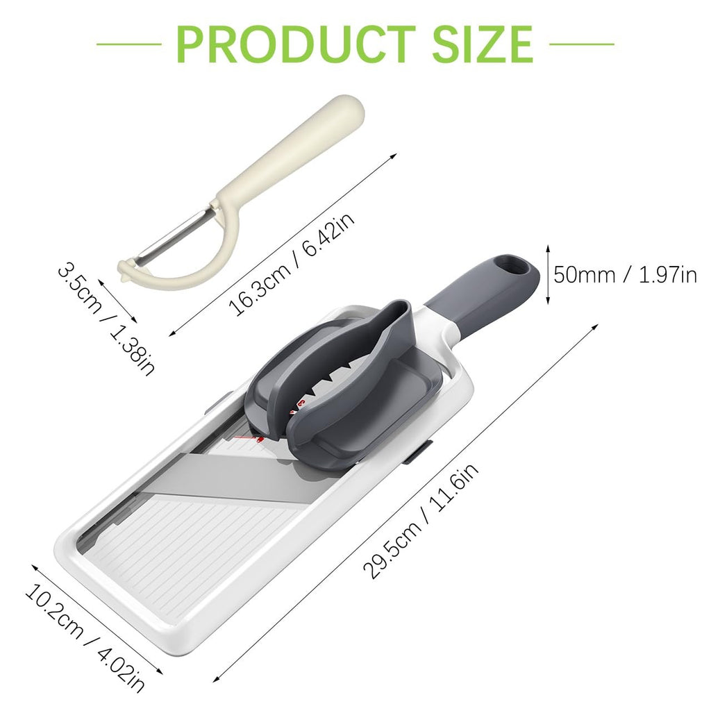 Multi Handheld Mandoline Slicer- Adjustable Stainless Steel Blade Slicer Veggies