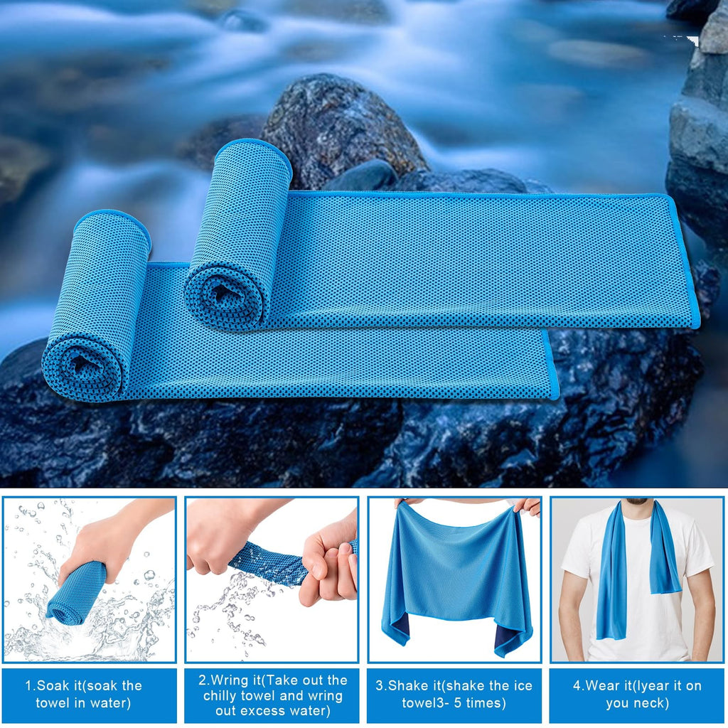 CADONO Cooling Towels 4 Pack Breathable Ice Towel for Gym Sports Heat Relief