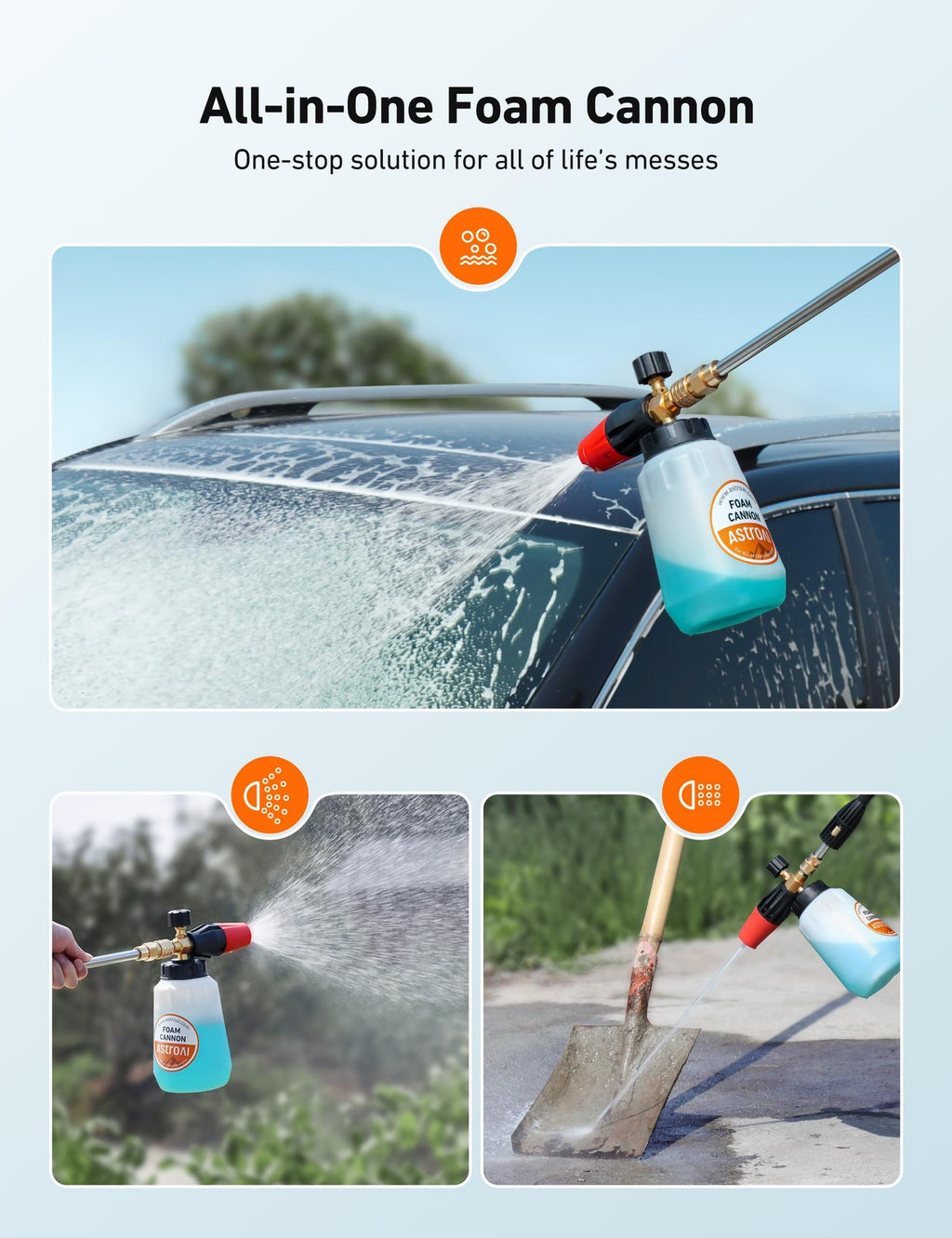 stroAI Foam Cannon 1L Pressure Washer Foam Blaster 1/4 Quick Connect