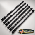 6 Pack Adjustable Tension Rods 15.7-28 Inch Black Cupboard Refrigerator Bars