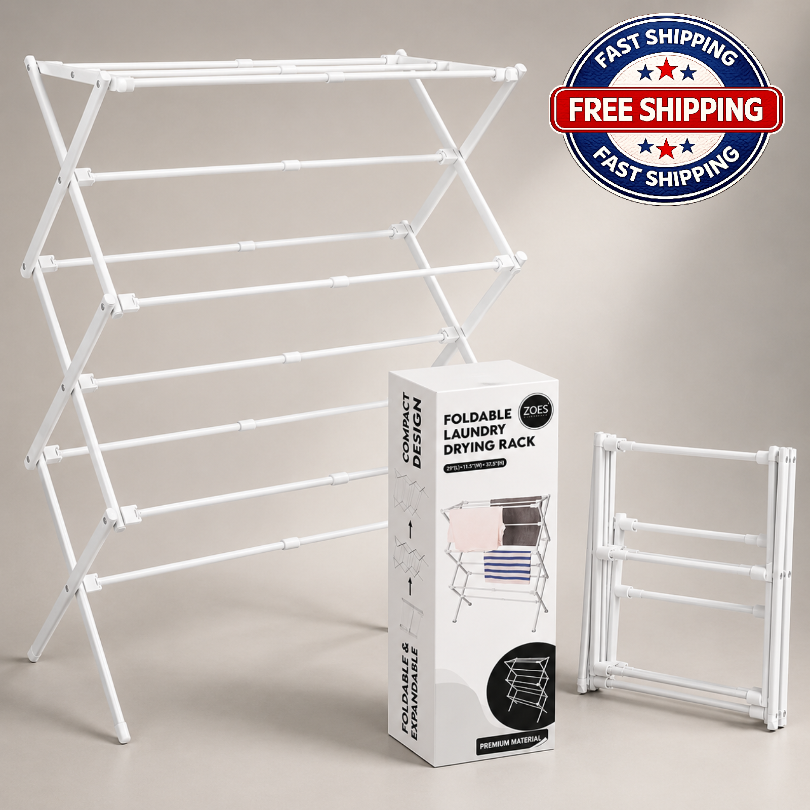 HOMEWARE 2026 Enhanced Clothes Drying Rack Foldable Rack Clothing for Laundry