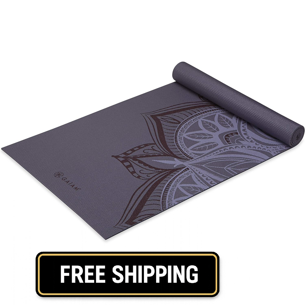 Gaiam Yoga Mat 5mm Non-Slip Yoga Mat 68×24 Exercise Mat for Yoga Pilates Workout