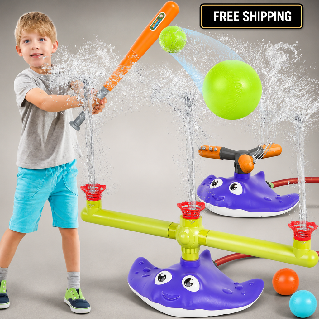 Kids Water Sprinkler Baseball Toy 2 in 1 Outdoor Summer Splash Game