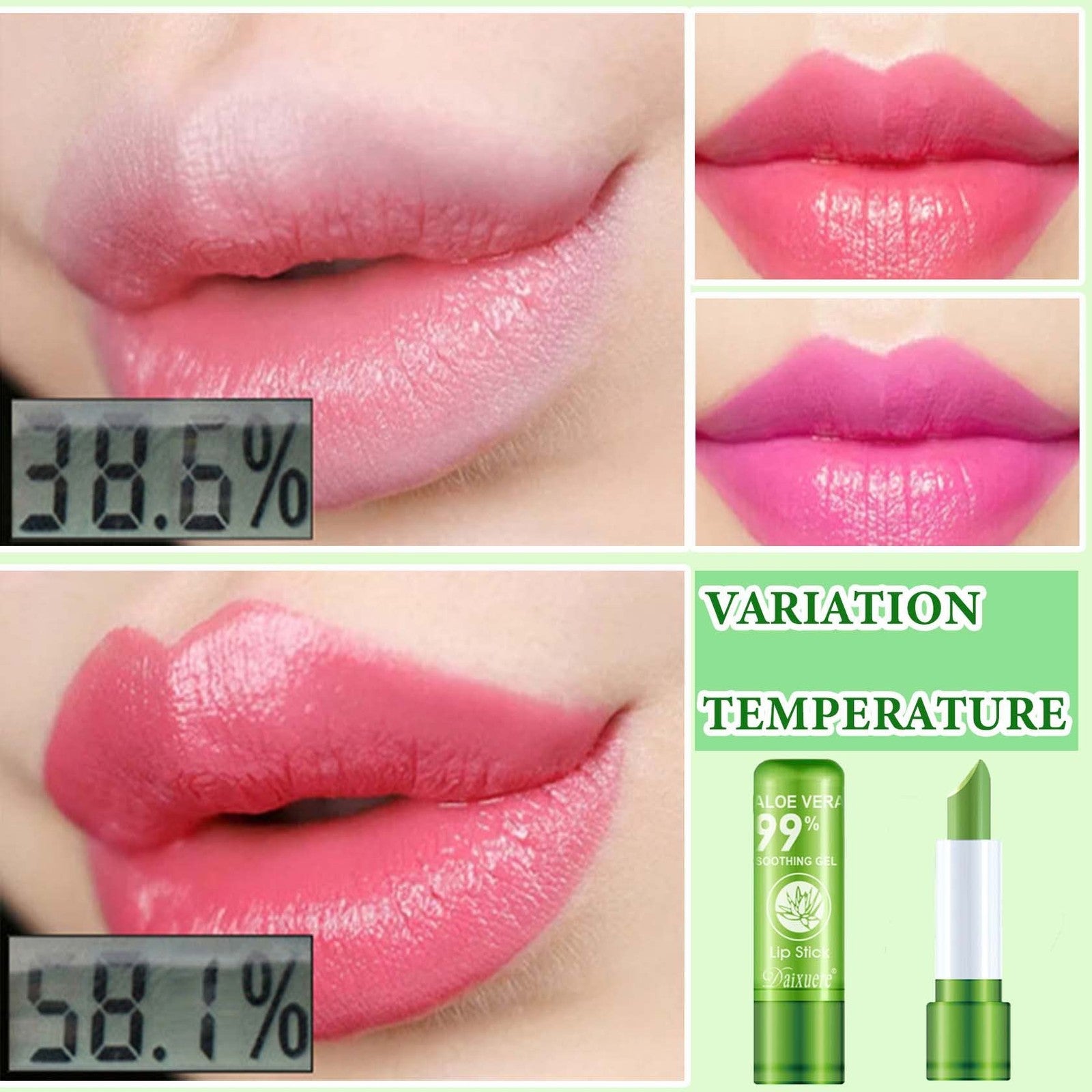 Aloe Vera Color Changing Lipstick Set Moisturizing Long Lasting Lip Balm