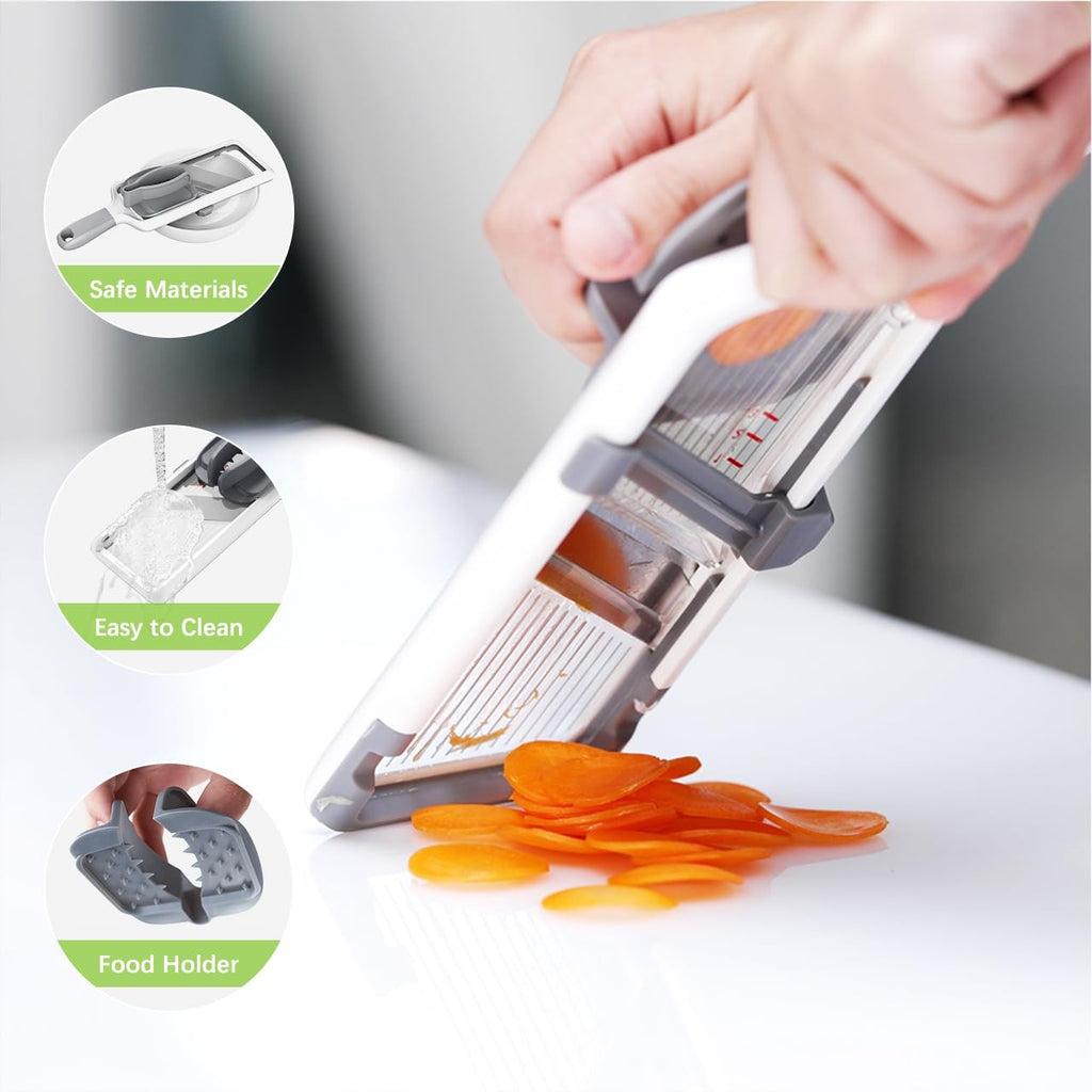 Multi Handheld Mandoline Slicer- Adjustable Stainless Steel Blade Slicer Veggies