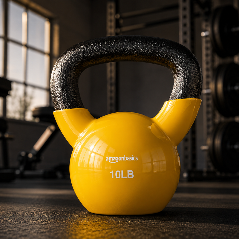 10LB Cast Iron Kettlebell Vinyl Coated Weight for Strength Training