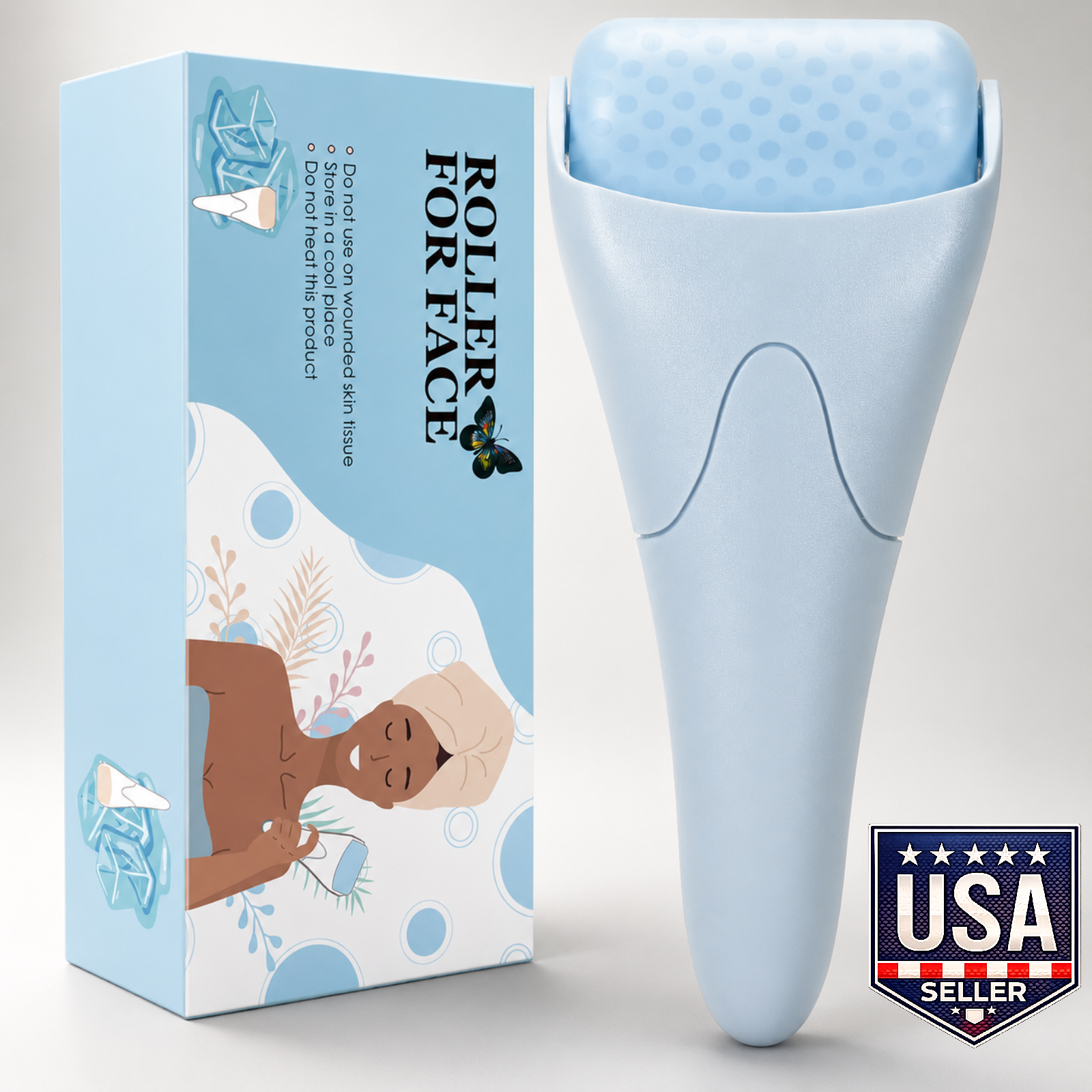 Fronnor Facial Ice Roller Cooling Massager Puffiness Relief Skincare Tool