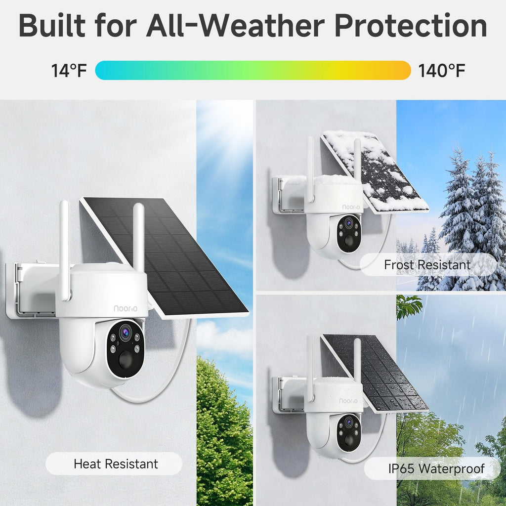 Noorio Solar Security Cameras Wireless Outdoor, 5G & 2.4G WiFi Cameras for Home