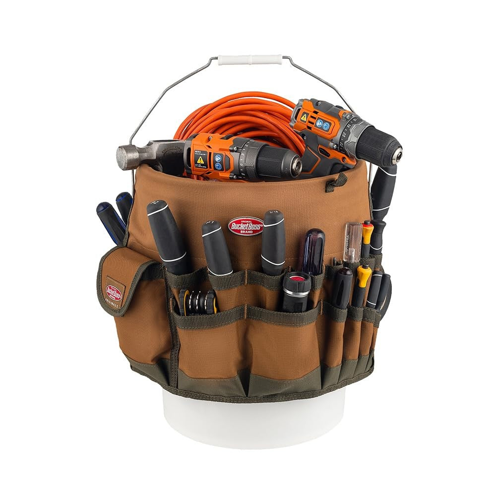 Bucket Boss The Bucketeer Bucket Tool Organizer in Brown Portable Hardware Tools