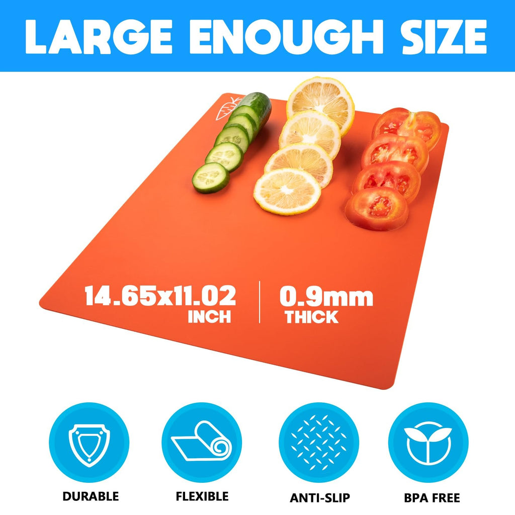 5 Pieces Flexible Cutting Boards, BPA Free Plastic Cutting Boards for Kitchen
